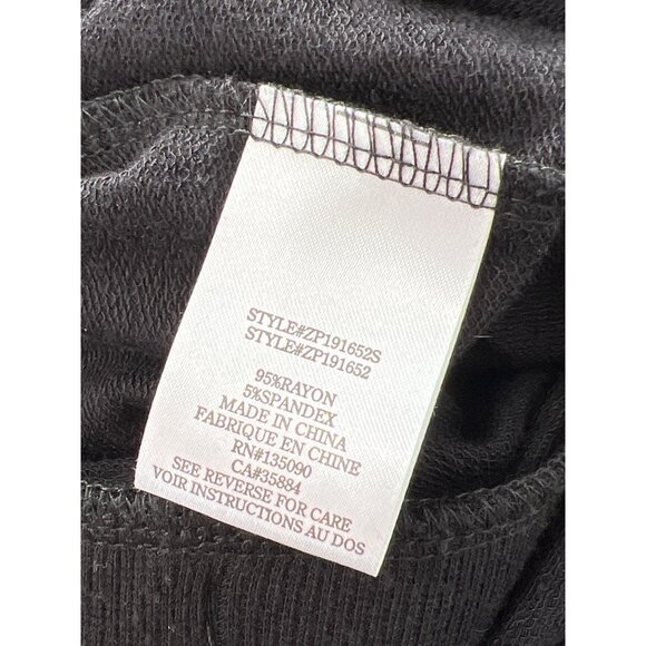 Z Supply Wrap Front Jumpsuit Size XS Jogger Style Short Sleeve Black Rayon Blend - Picture 7 of 8